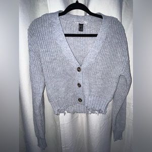 grey cropped sweater or cardigan! never worn.